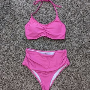 Women's pink high waisted bikini size M